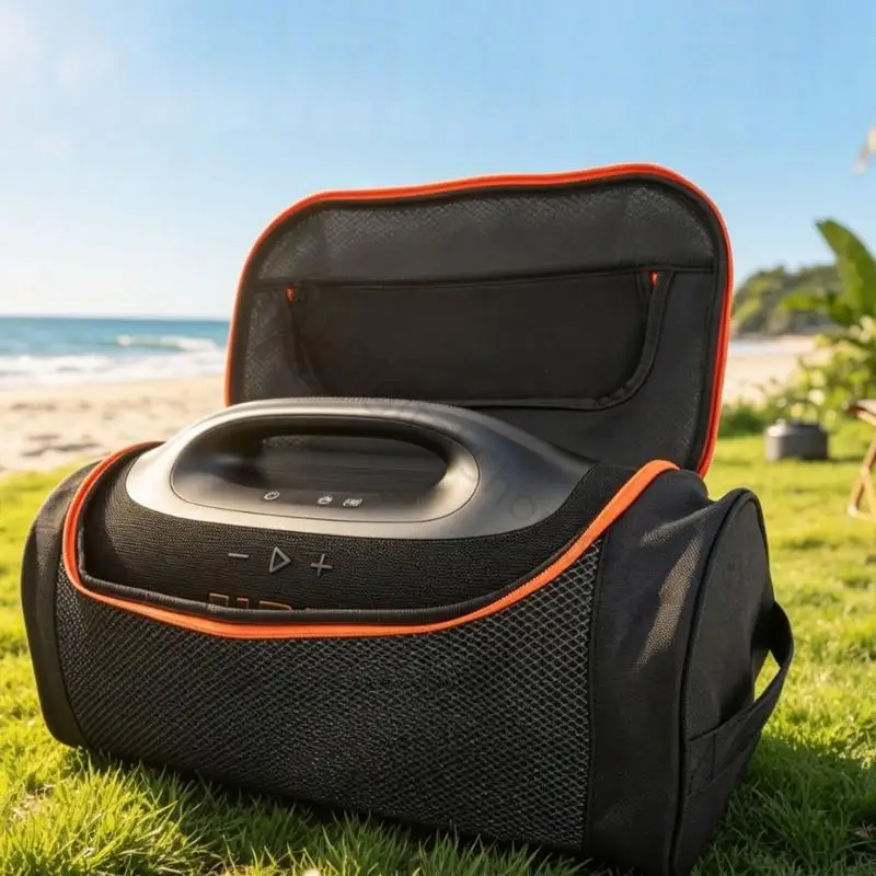 96BA Tragetasche für Heimlautsprecher mit Hartschalenrahmen, Außentasche vorne und geschlossener Öffnung für Boombox 4/3 Road – Detail 2