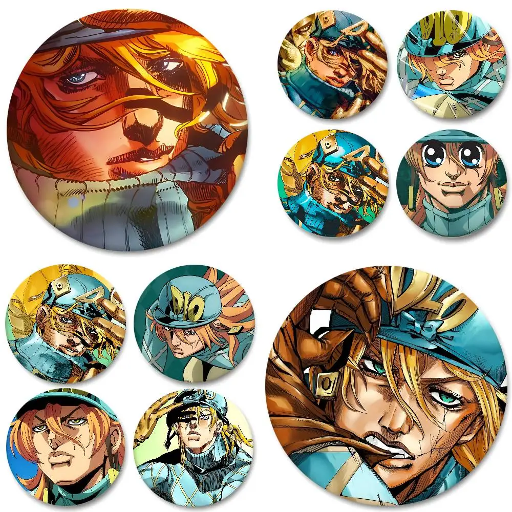 Die runden Abzeichen von Diego Brando können zur Dekoration von Kleidung und Rucksacknadeln verwendet werden.