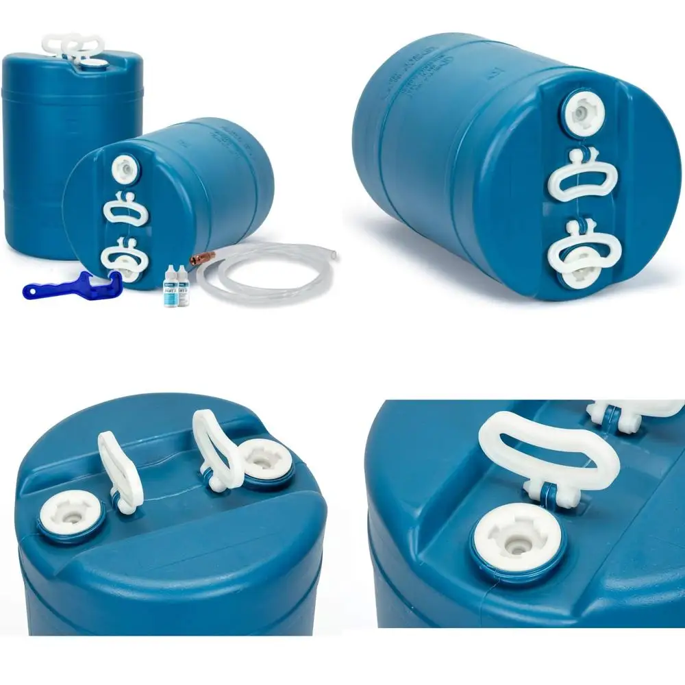 Portable 15-Gallon Water Storage Drum for Emergency Preparedness - Reusable, BPA-Free, Food-Grade Tank Container