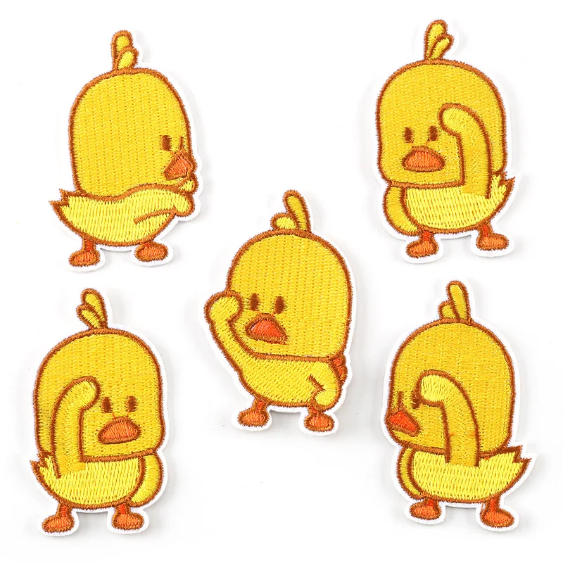 Cute Little Yellow Duck Iron Patches For Clothing Kids Thermoadhesive Embroidery DIY Sewing Applique On Jeans Scratch Patch