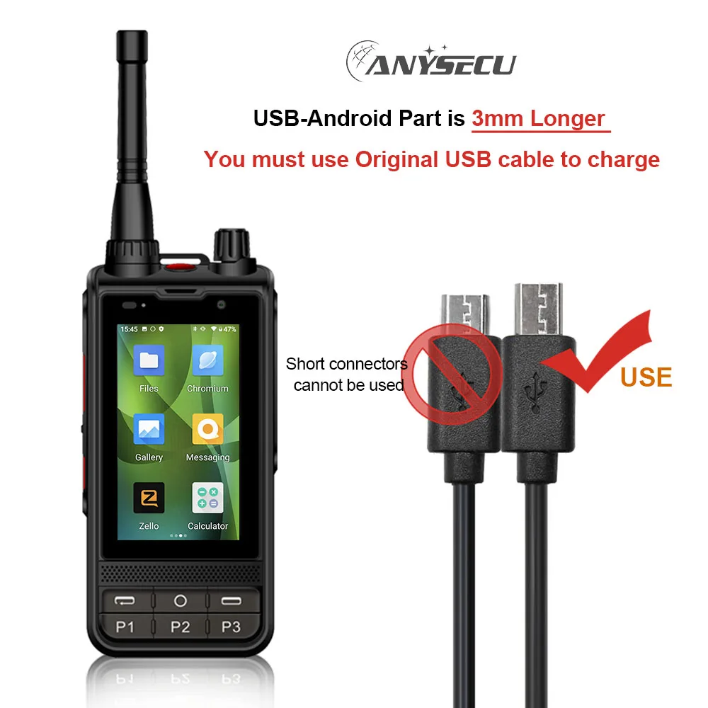 ANYSECU Zello 4G Network Radio W6 Android 8.1 Mobile Phone IP68 Waterproof Unlock POC Walkie Talkie Work with Real-ptt Pocstars