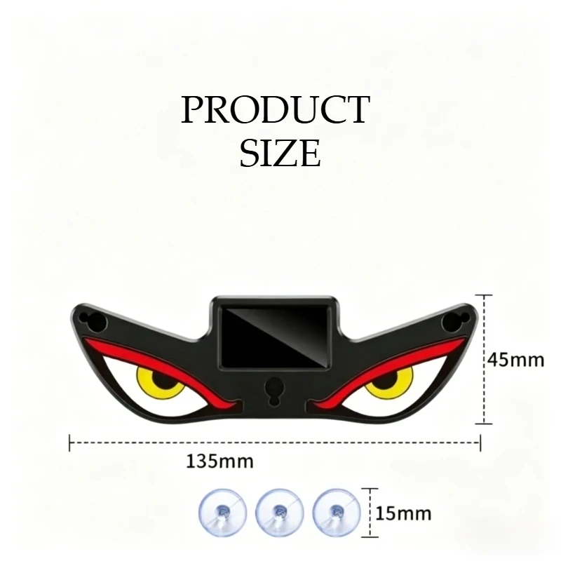 LED Car Dynamic  Ambient Neon Light Wireless Solar Devil Eye Light  Rear Window Anti-Rear-End Warning Light Sticker Accessories