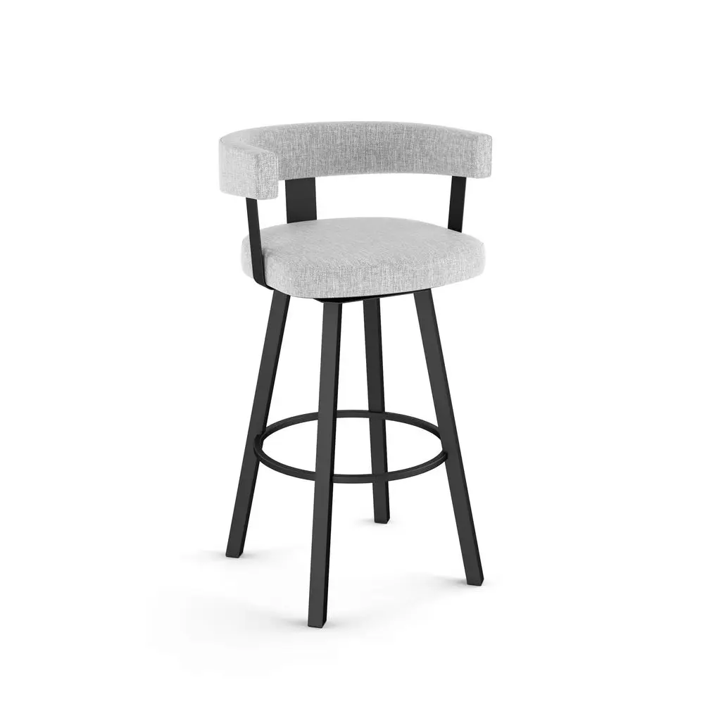 

Parker 26.25 Counter Height Swivel Stool Grey White Polyester Black Metal