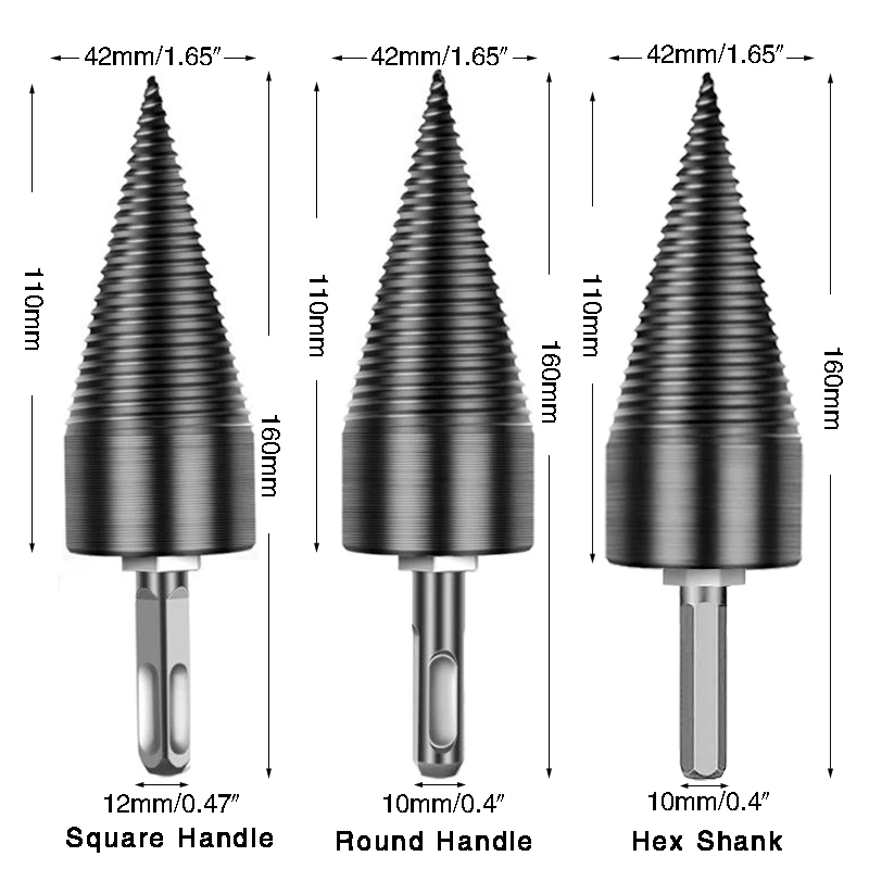 Split Wood Cone-drilling Tool Firewood Machine Drill Wood Cone Reamer Punch Driver Drill Bit Split Drilling Tools