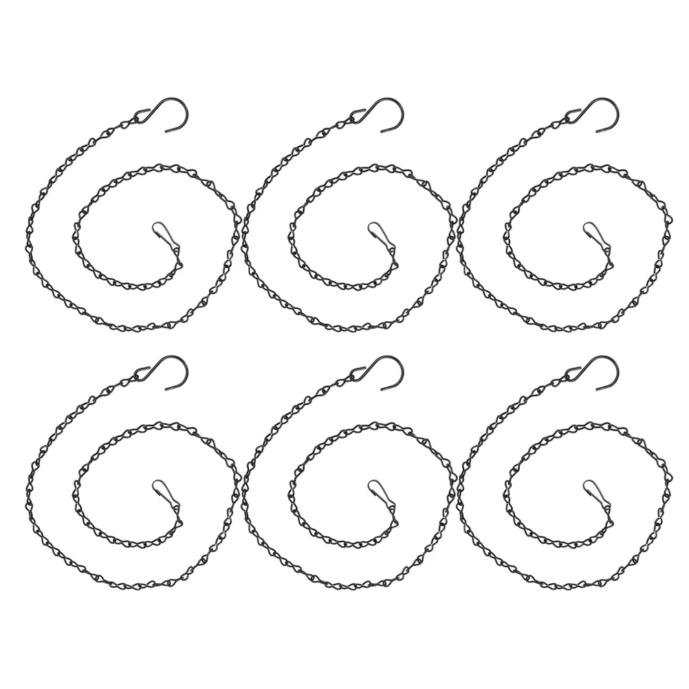 

6pcs Hanging Chain for Baskets Iron 35Inch Adjustable Hook Durable Weather Resistant Plant Feeder Lantern Ornament Decor Storage