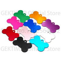 20 Pcs KeyChain Aluminum Keyring Bone Dog ID Tag Pendant Name Laser LOGO Customized Charm Decorative Accessories