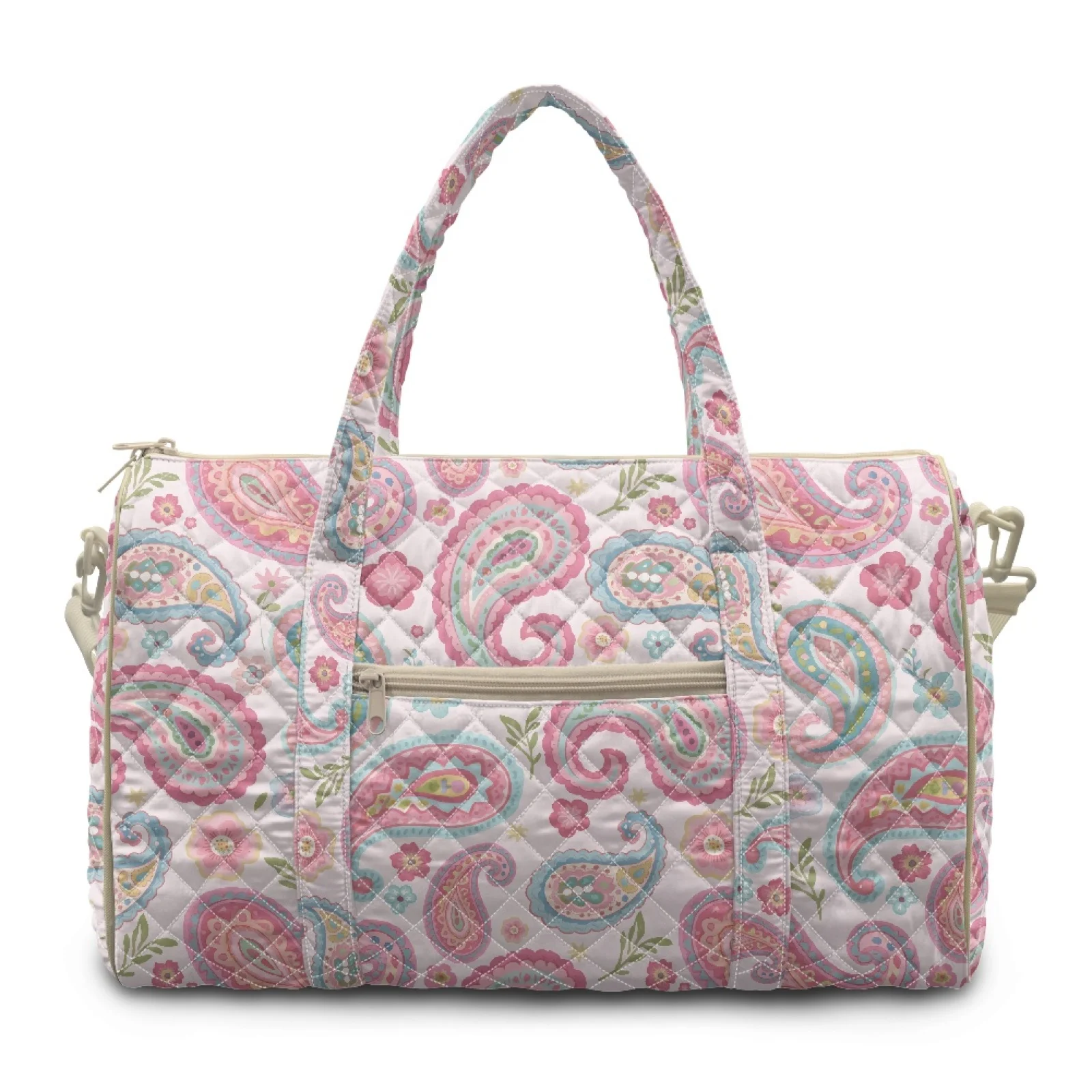 Coloranimal Pink Geometry New Trend Travel Tote Bag Polyester Adjustable Strap Travel Duffel for Camping