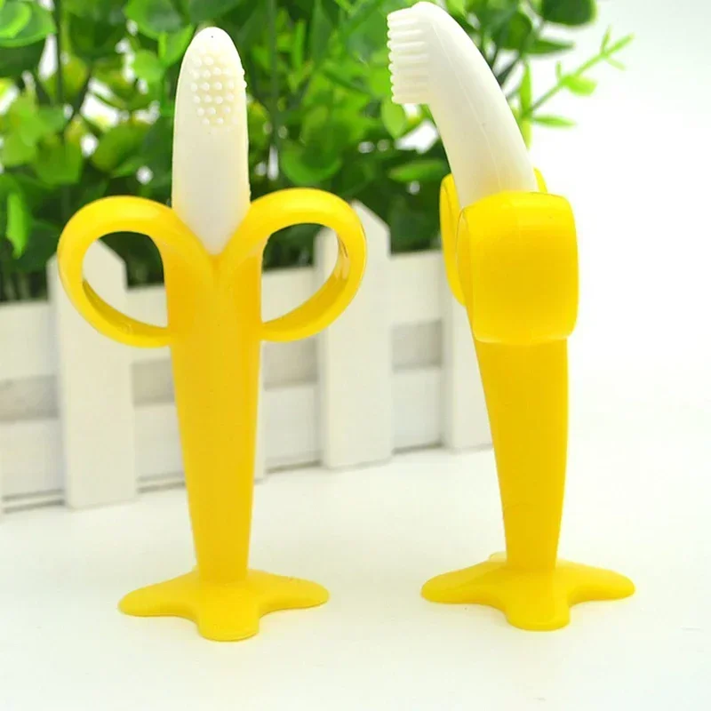 Baby Teether Molar Sticks Training Toothbrush Silicone BPA Free Banana Shape Safe Toddle Chew Toys Teething Ring Gift