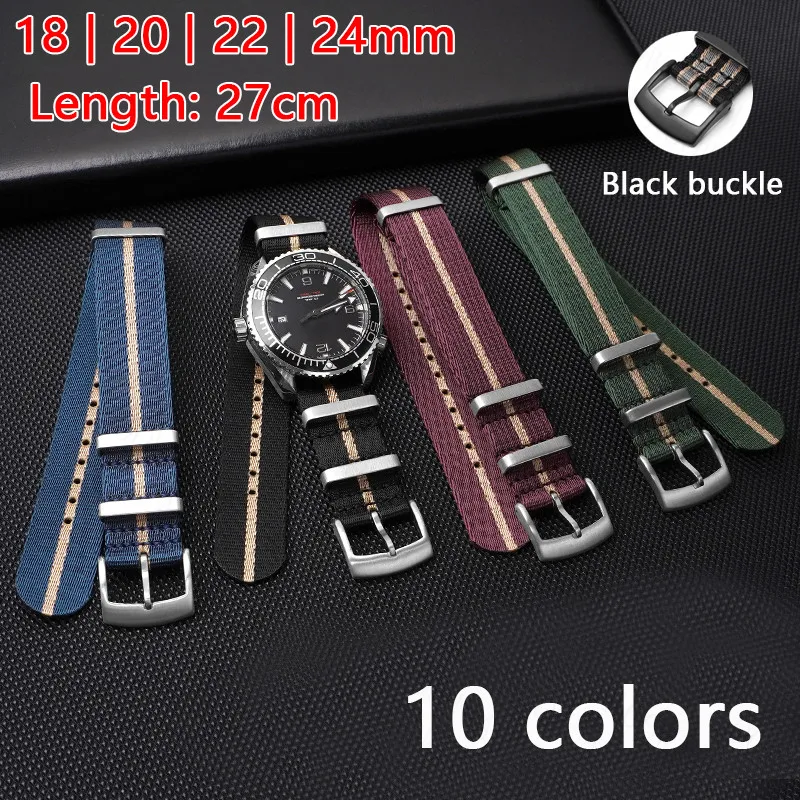 Nylon Braided Strap for OmegaXSwatch MoonSwatch /Seamaster 300/ Seiko 5 Series/ Rolex Diving Watch 20/22mm Casual Fashion Strap