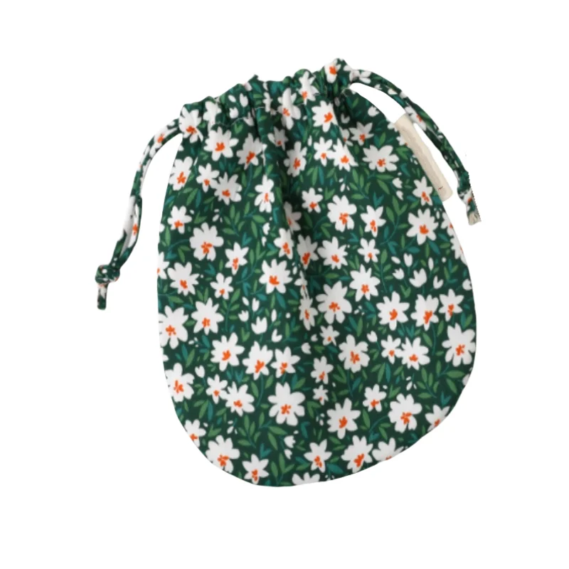 Cute Mini Drawstring Makeup Lipstick Bag Small Cloth Travel Underwear Socks Packaging Bag Floral Feel-good Portable Storage Bag