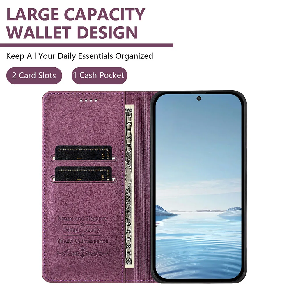 Funda para TCL 60 Ultra NxtPaper 605 50 XE 502 503 403 405 406 408 K23 K24 K32 K33, Funda de Cuero con Tapa Magnética tipo Cartera