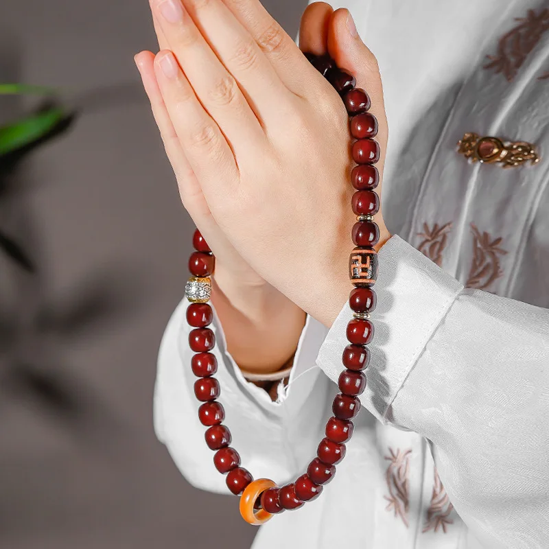 New In the year of one's birth Bodhi Handstring Men's Double Circles Barrel Beads Holding Bodhi Seeds Winding Fingers Soft