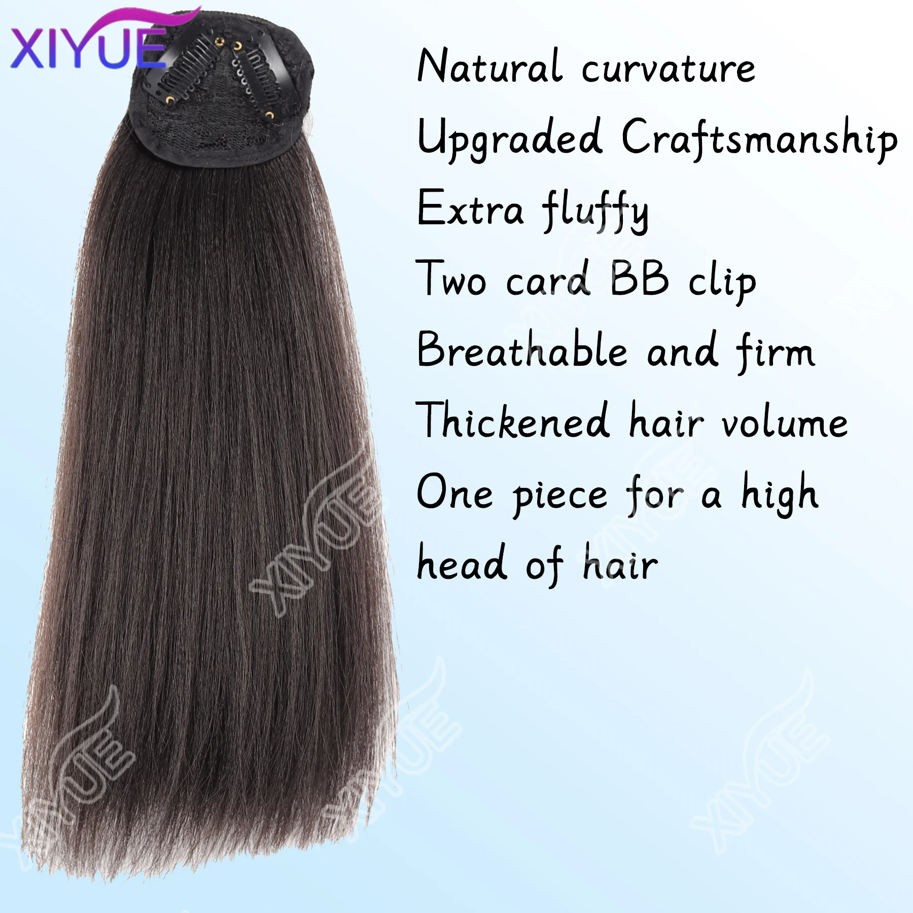 XY Synthetic Textured Perm Hair Pad Hair Extension Clip In Hair Invisable Hair Pads Overhead Hair Piece Increase Hair Volume Wig