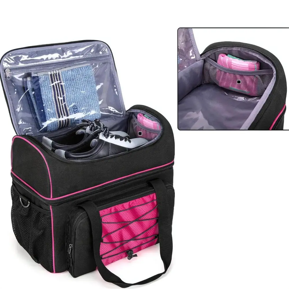 Large Sport Bowling Backpack Double Ball Tote Bag Independent Shoe Holder Lightweight Durable Storage Case For Training