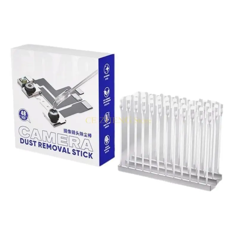 E56B 48pcs 휴대용 카메라 렌즈 클리너 지문 제거 수지 합성 스틱