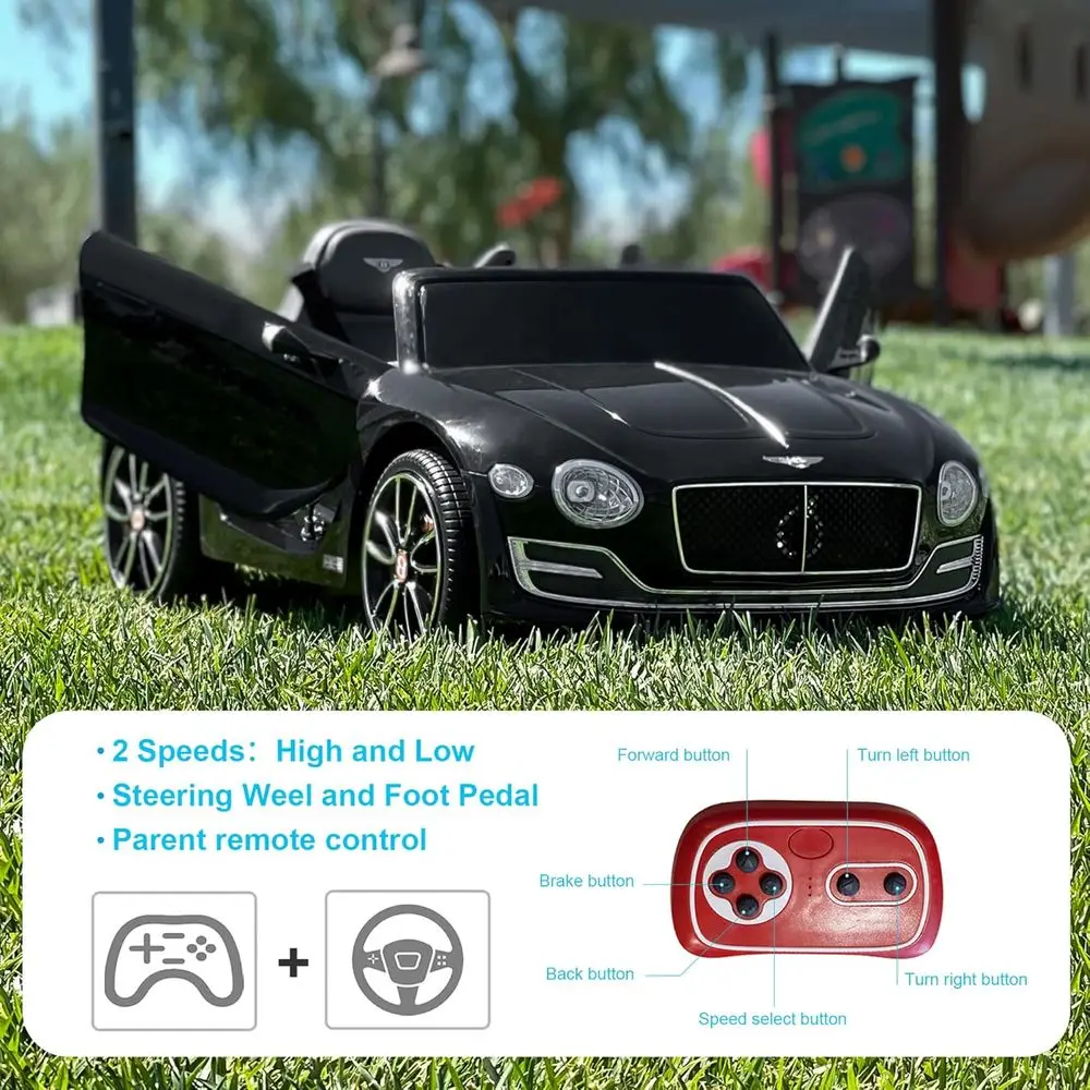 Auto elettrica Bentley da 12 V per bambini con telecomando, auto per bambini EXP12 per guidare un veicolo da giro alimentato a batteria con 4 ruote, Foo