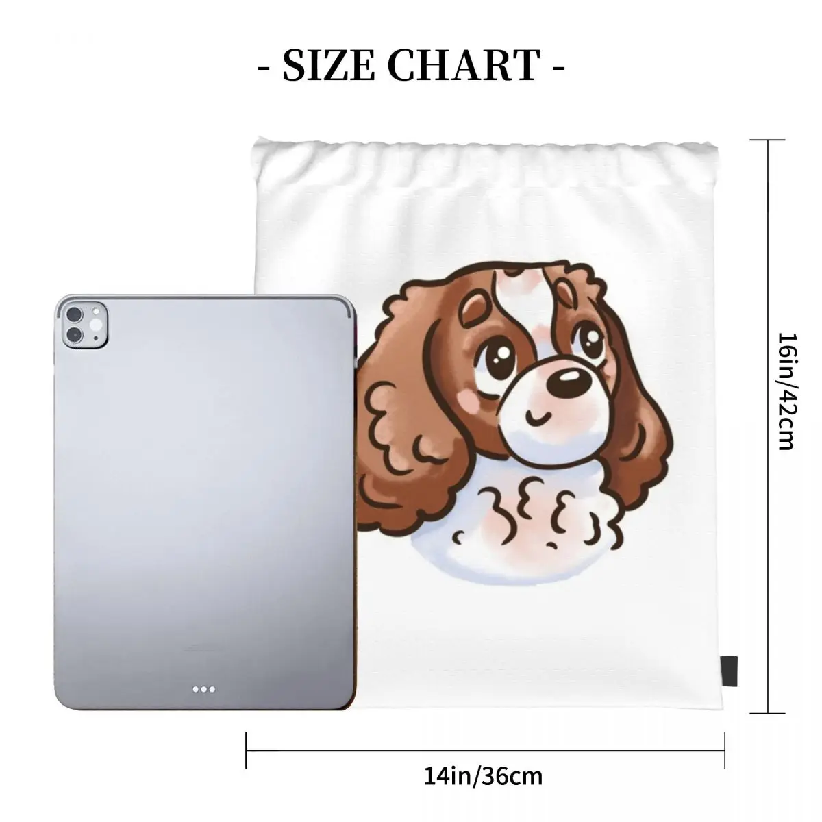 Cute Cavalier King Charles Spaniel Backpacks Fashion Portable Drawstring Bags Storage Bag Book Bags For Man Woman Students