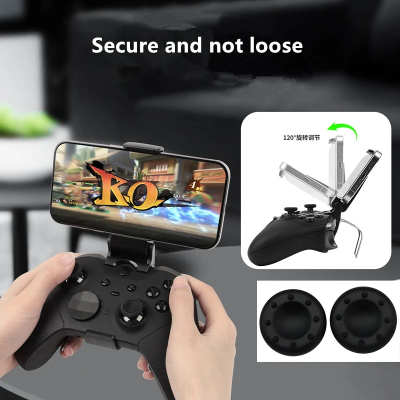 

Держатель для мобильного телефона для контроллера Xbox Elite — регулируемый кронштейн-крепление для телефона, совместимый с геймпадами Elite Series 1 и 2.