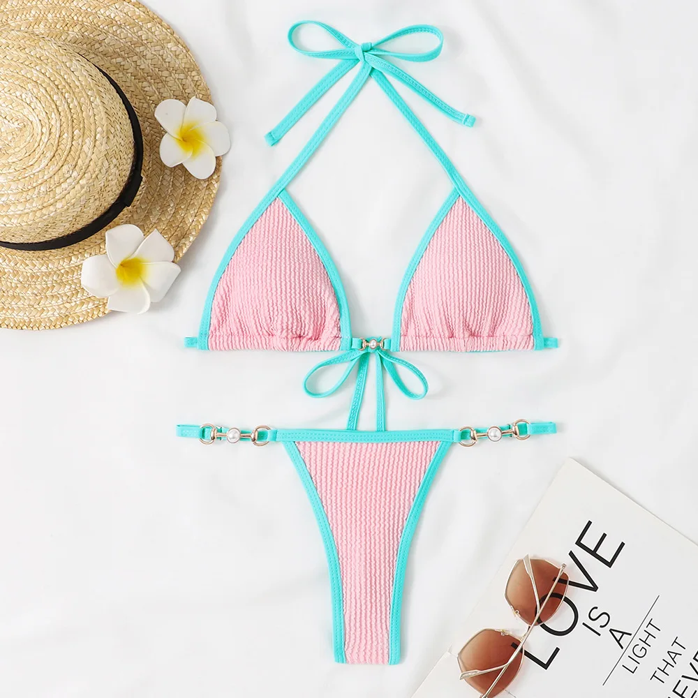 Sexy Neon Micro Swimwear Thong Bikini 2024 Women Two Pieces Swimsuits Swimming Bathing Suit Brazilian Bikinis Set Mujer Biquini