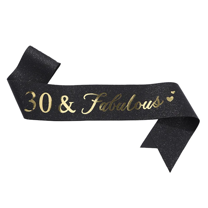 Digital Birthday Ribbon Shoulder Belt Birthday Party 21 30 40 50 60 70 18 Years Old Fabulous Etiquette Belt