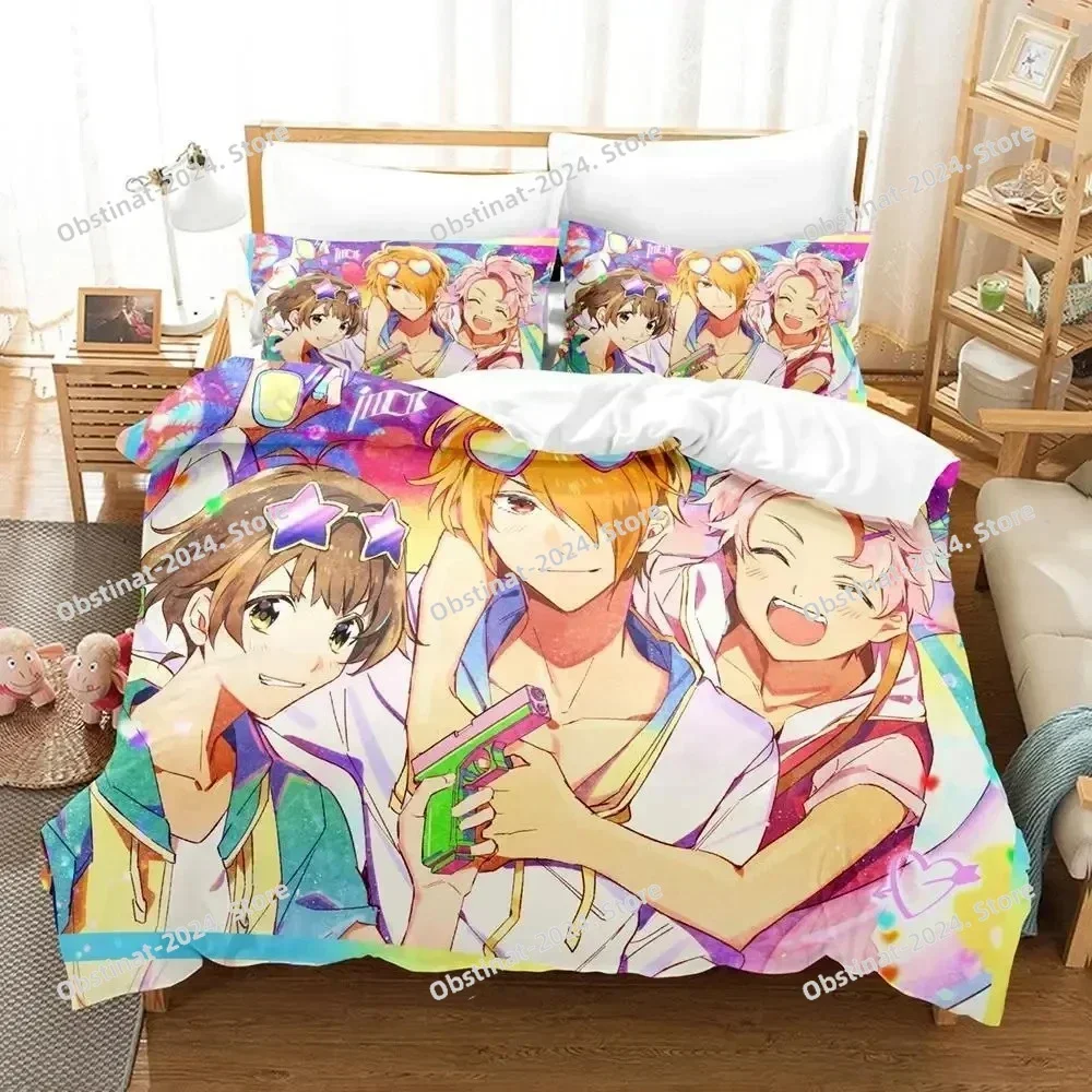 

Anime Idolmaster SideM Bedding Set Duvet Cover Bed Set Quilt Cover Pillowcase Comforter king Queen Size Boys Adult Bedding Set