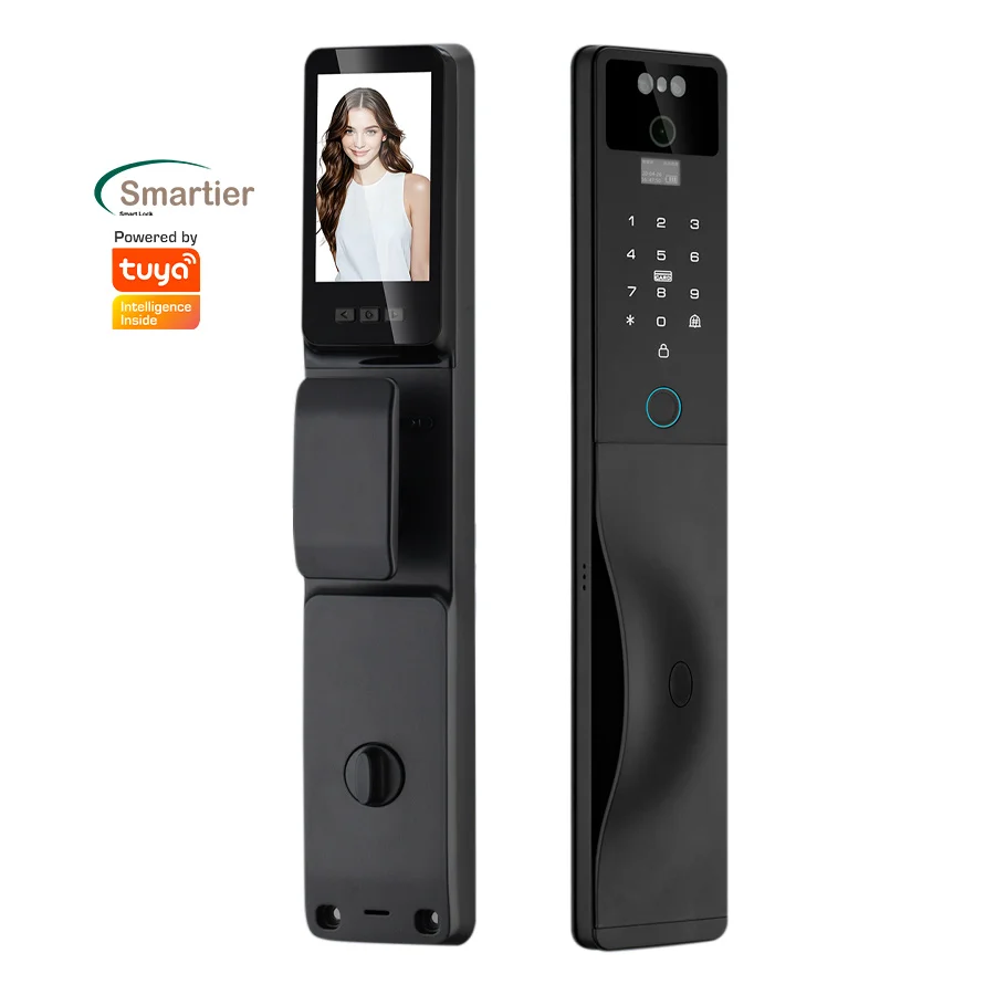 

Камера распознавания лиц Smartier, умный замок, приложение по отпечатку пальца, Wi-Fi, удаленная разблокировка, цифровой дверной замок