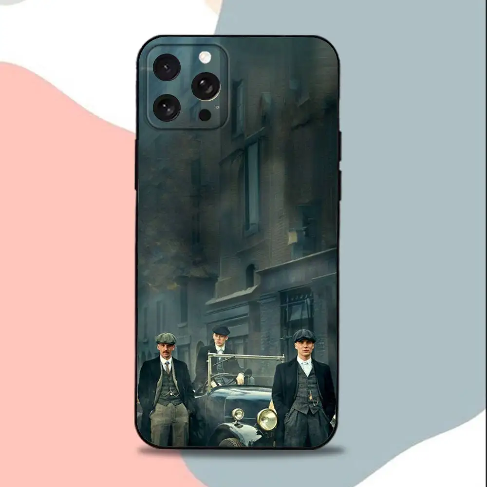 PeakyS Movie B-Blinders-s Phone Case For iPhone 15,13,16,12,11,17,14,Plus,Pro,Max,XS,XR,X,SE,Mini,Soft Silicone Black Cover