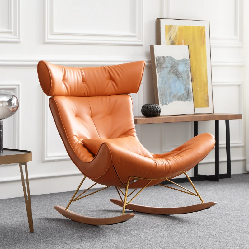 

！@Luxury European Modern Genuine Leather Corner Recliner Lounge Office Couch Back Sofa Living Room Chair