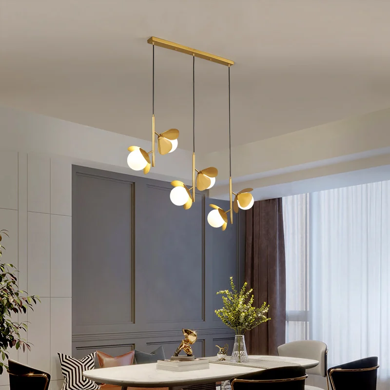 Nordic gold LED Ceiling Light Dining Room Lights Modern Bar Chandelier Glass Ball Art Study Chandelier Bedroom led Lamp