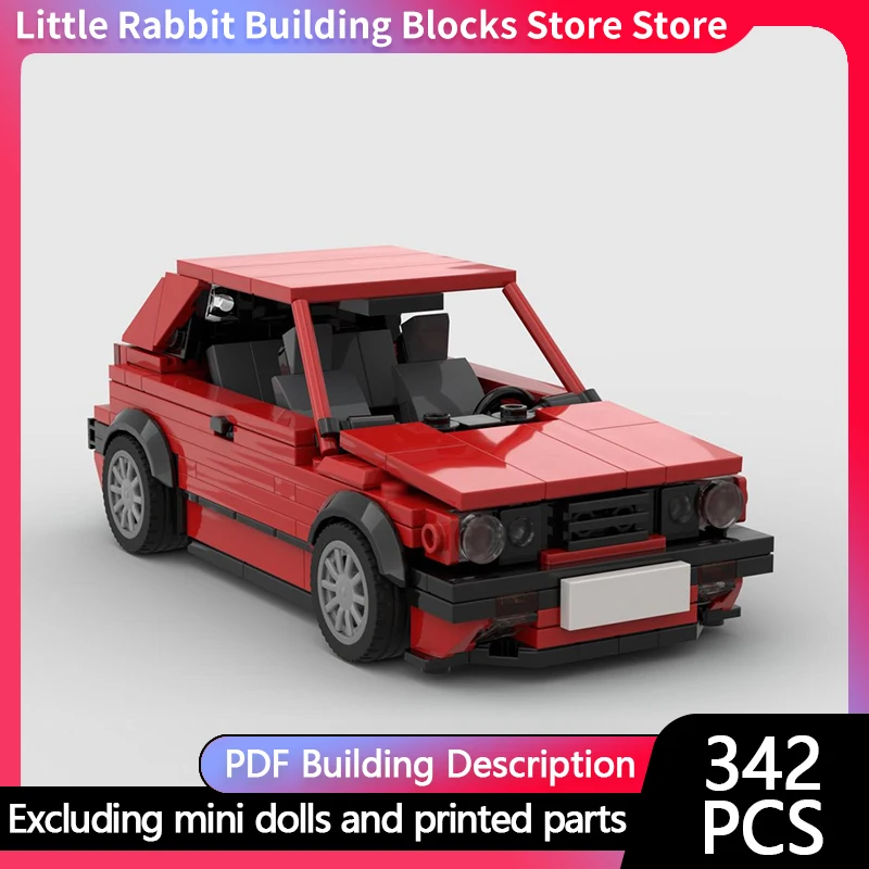Speed Racing Car Model MOC Building Bricks Golf Mk2 GTI Compact Car Modular Technology Children Holiday Gifts Assemble Toys Suit