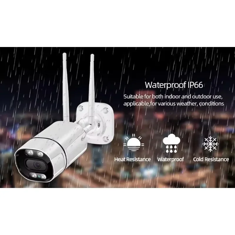 EseeCloud 16채널 5MP 불릿형 실외 CCTV 감시 세트 양방향 오디오 무선 와이파이 NVR 키트 16채널 가정용 보안 카메라 시스템