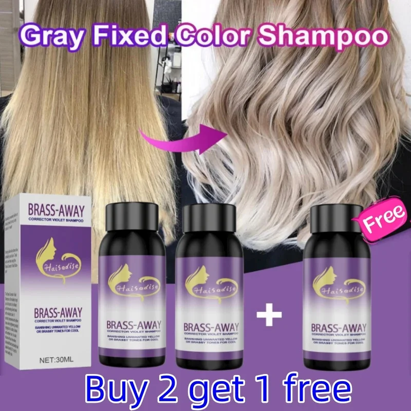 Purple Hair Dye Shampoo for Blonde to Non-irritating Cover Gray Hair Fade Yellow After Bleach Hair Shampoo Gray Hair Remedy Care