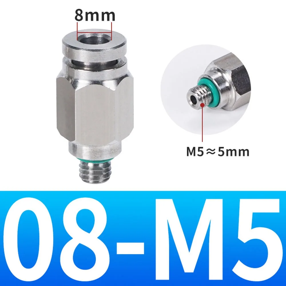 Stainless Steel Pneumatic Quick Connector External Thread Straight Pneumatic Air Fitting Push in Connect Quick Release