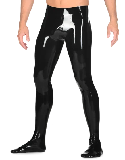 Customized Men Natural Latex Soft Trousers Rubber Pants With Socks Sexy Fetish Leggings Pantyhose