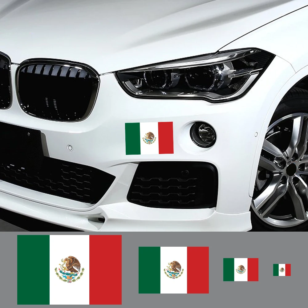 3Pcs Mexico Flag Car Stickers Waterproof Styling Auto Window Motorcycle Phone Laptop Personalized Decals Decoration Accessories