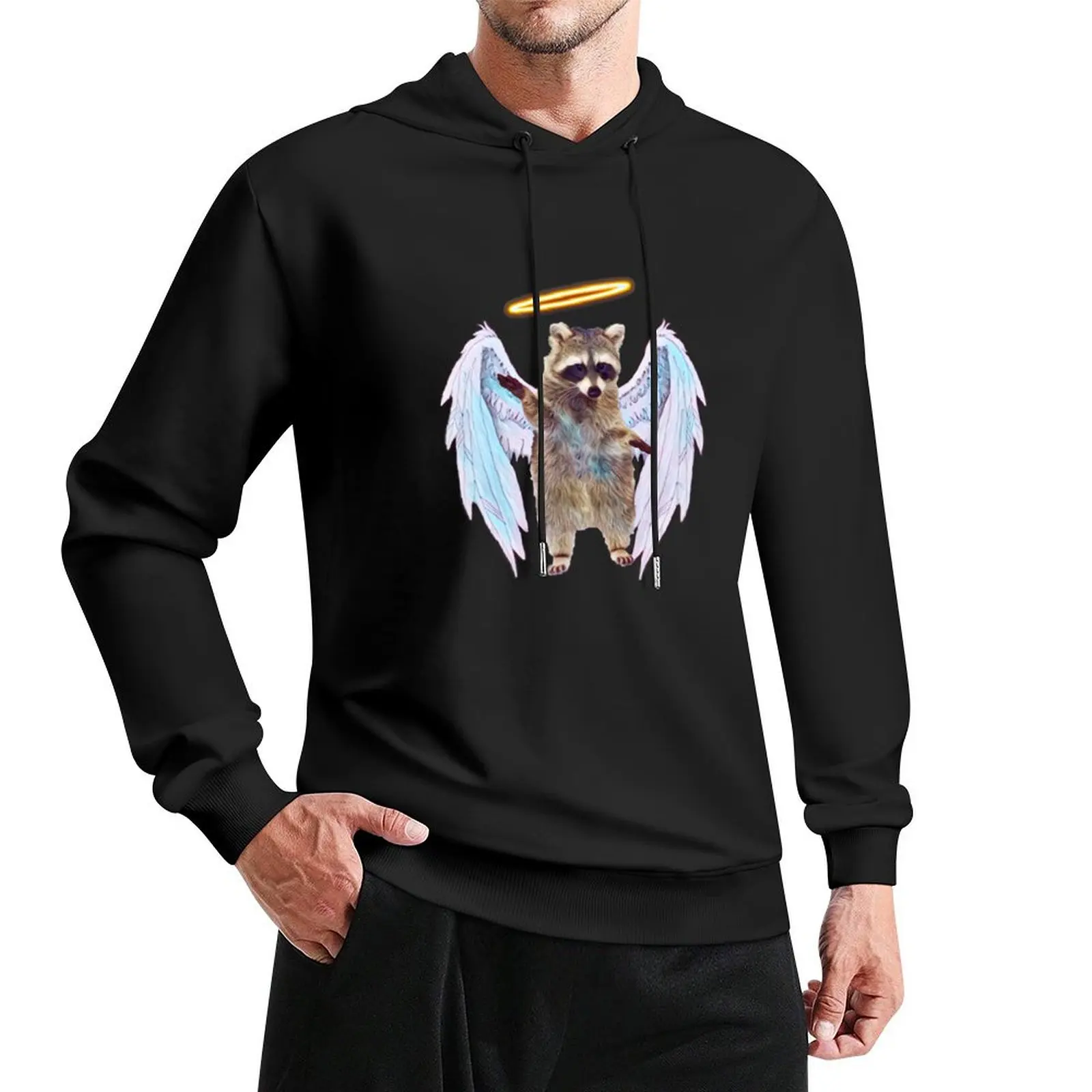 

Angel Raccoon Pullover Hoodie clothes for men autumn men's winter sweater men clothing new in hoodies & sweatshirts