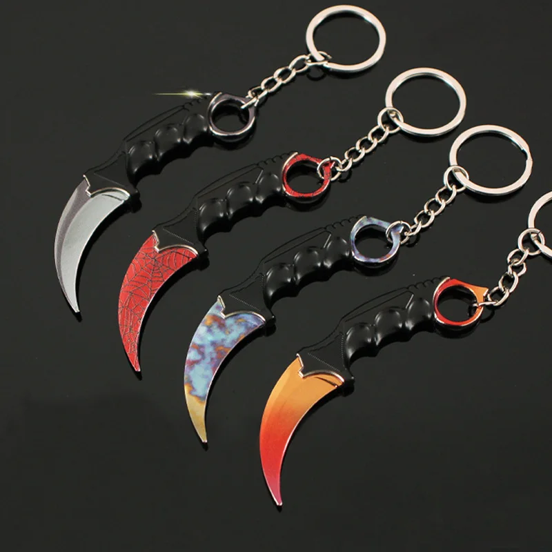 CSGO Counter Strike Weapon Model Keychain for Men Multi-color CS GO Karambit Metal Pendant Key Ring Fans Car Bag Decor Jewelry