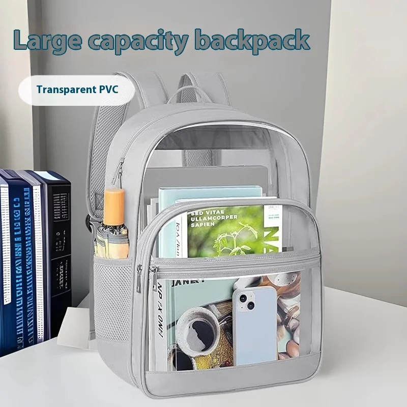 New Hot-selling Transparent Backpack Outdoor Portable Backpack Large Capacity Simple Student Schoolbag Cycling Bag