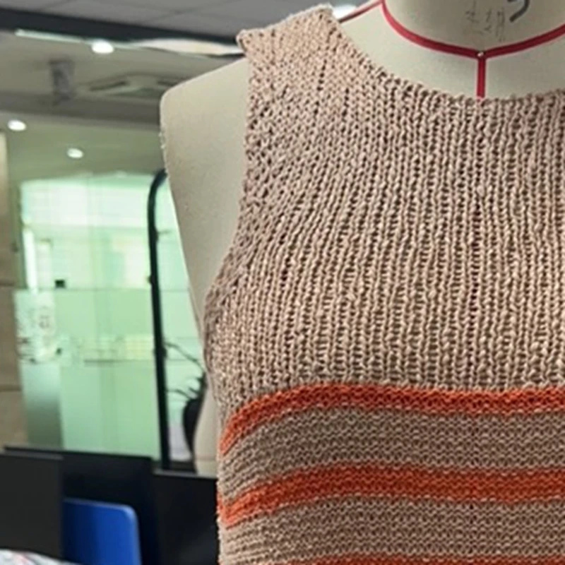 Fashion Women's Summer Patchwork Knit Tank Tops Solid Color/Stripe Sleeveless Round Neck Loose Fit Sweater Vest