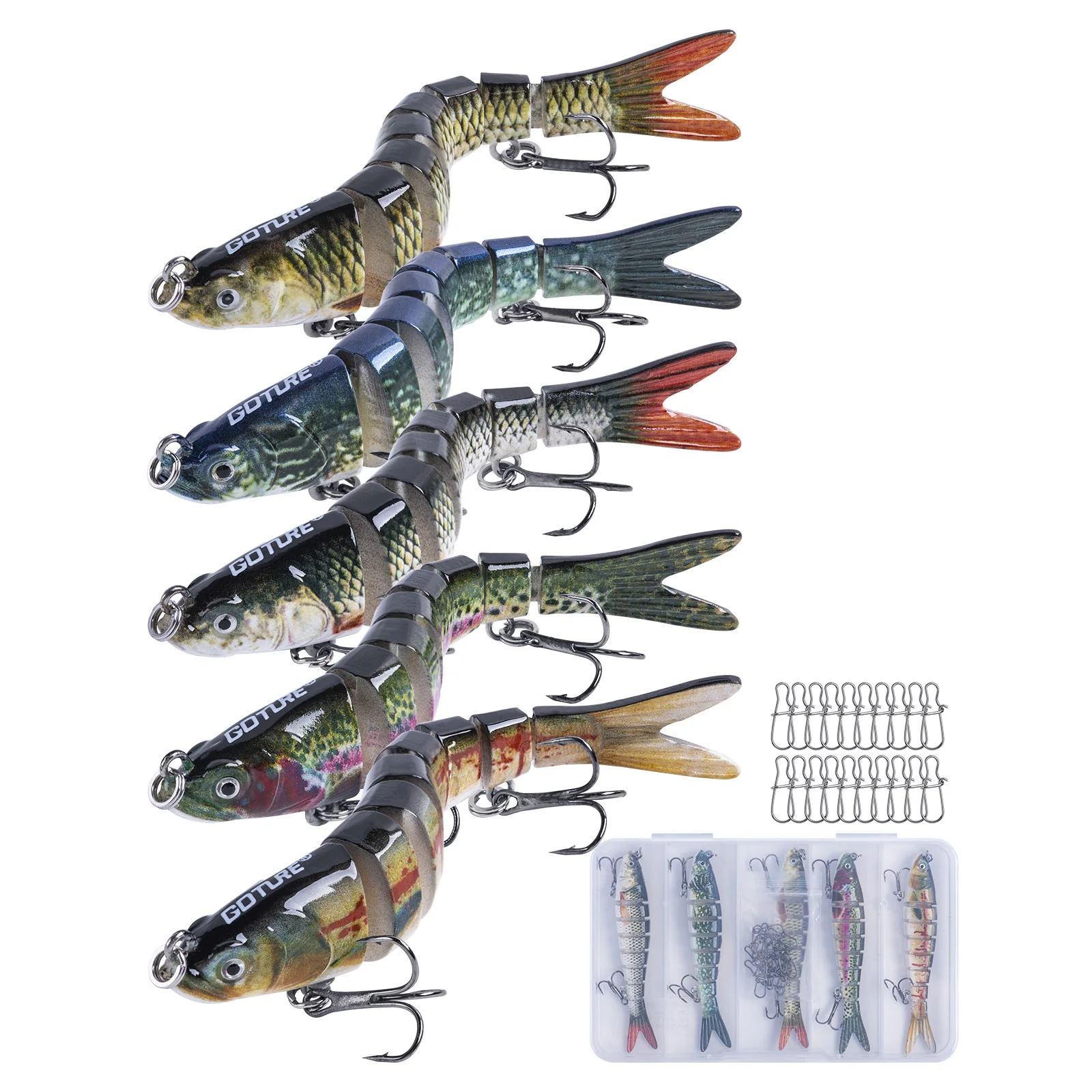 

Goture 10cm 11g Fishing Lure Set Wobblers Swimbait Crankbait Swim Bass Pike Hard Bait with Swivel for Freshwater Saltwater