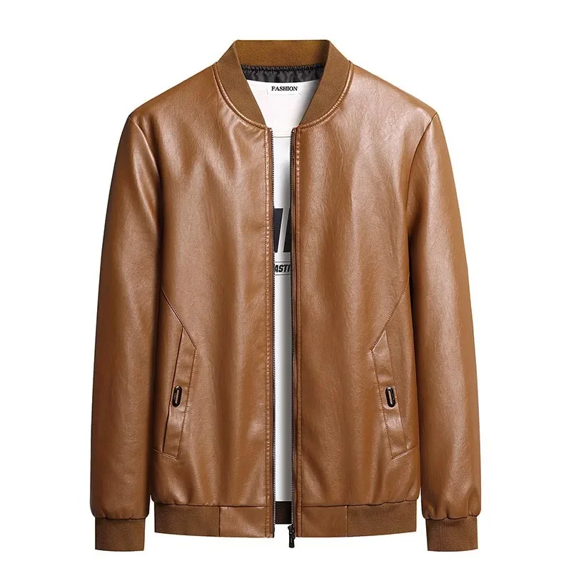 Leather Jacket Men Korean Fashion Leather Sheepskin Man Leather Coat Trend Casual Slim Fit Male Clothing Plus Size 8XL