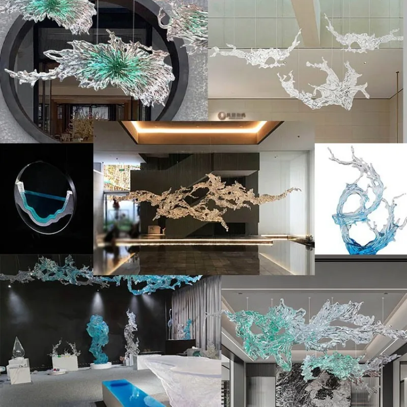 Platinum crystal transparent resin splash shopping mall charm landscape beauty project imitation crystal water drop decoration