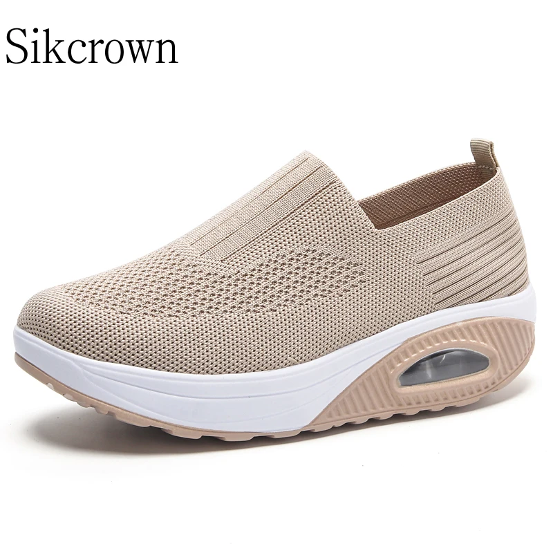 Big Size43 Black Woman Sneakers with Platform Casual Wedge Sports Shoes for Women Walking Summer Ladies Footwear Designer Sneake