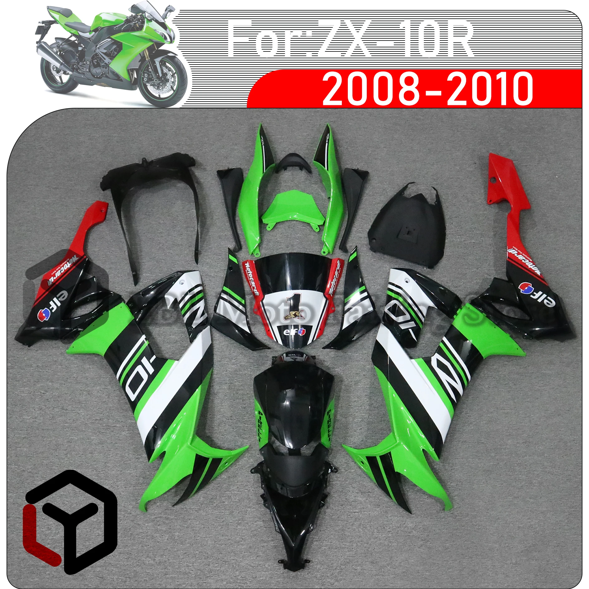 For KAWASAKI ZX10R ZX-10R 2008 2009 2010 ABS injection molding Fairing Kit Body Bodywork Fairing ZX 10R 08 09 10 Full Fairing