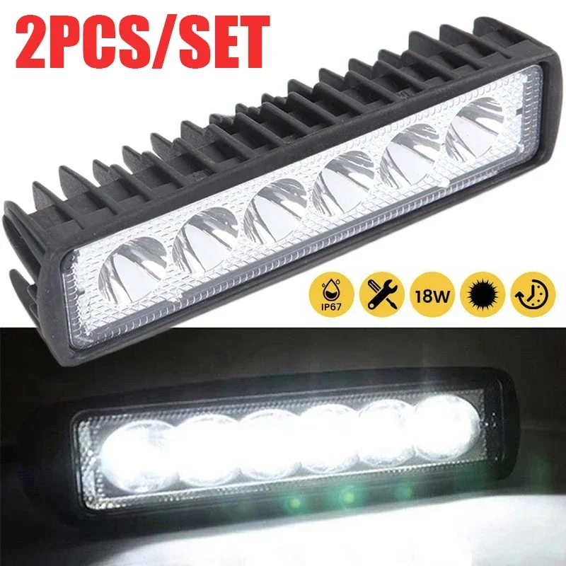 6 LED 18W Car LED Work Light DRL High Brightness Spotlight Offroad Automobile Truck Driving Headlight Fog Lamp 12V