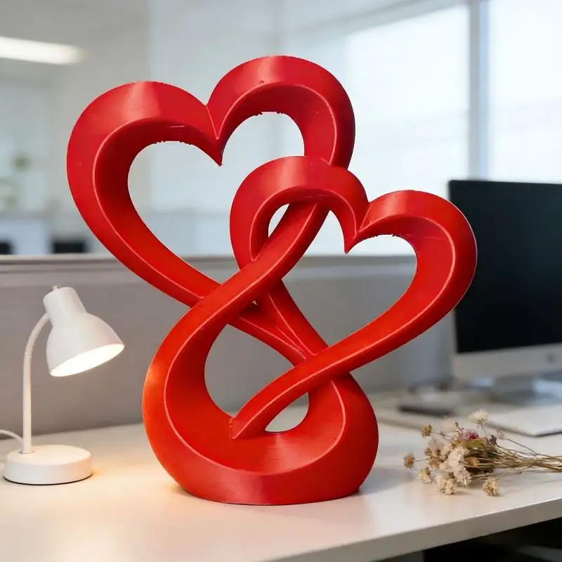 Jubiläumsgeschenke 3D-Gedrucktes Doppelherz-Ornament Süße Liebesgeschenke Auto-Innendekoration Kreatives Hohles Herz Hochzeitsgeschenke – Detail 8