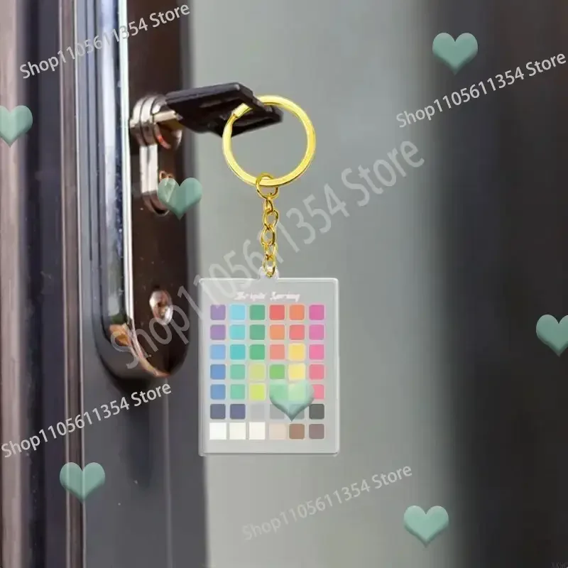 Unique Season Themed Keychain, Summer Chromatogram Pattern Acrylic Keyring Accessory for Bag Purses