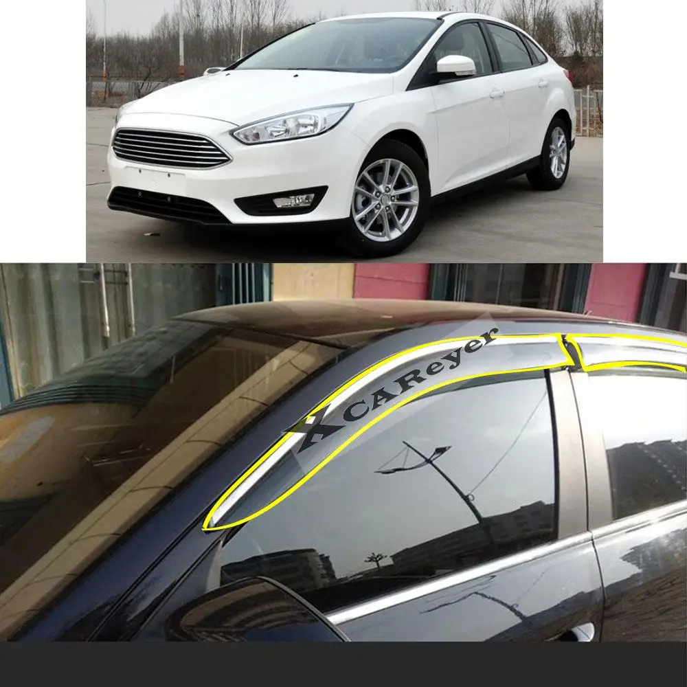 For Ford Focus Sedan 2012 2013 2014 2015 2016 2017 2018 Car Styling Sticker Plastic Window Glass Wind Visor Rain/Sun Guard Vent