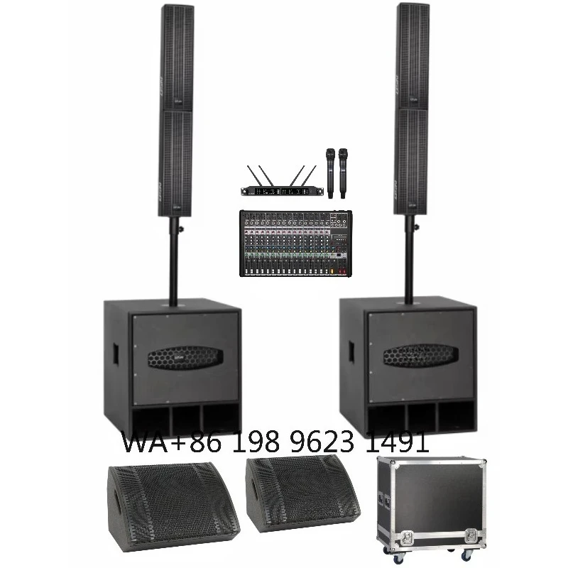 Complete Small Stage Audio System 15inch Subwoofer 12inch Coaxial  Speaker with DSP Mixer and Microphone
