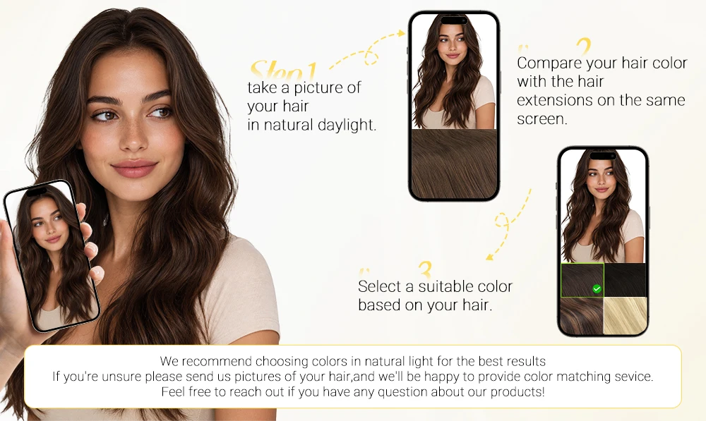 Sunmofavo Clip-in-Haarverlängerungen aus Echthaar, gerade, natürliches hellbraunes Honig-Ombré-Balayage, schwarze Haarteile für Frauen, voller Kopfbedeckung – Detail 5